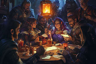 create dnd party art illustration