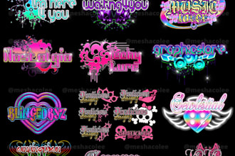design a custom y2k chrome logo for your brand