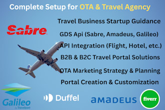 set up complete ota travel agency portal with gds and API integration