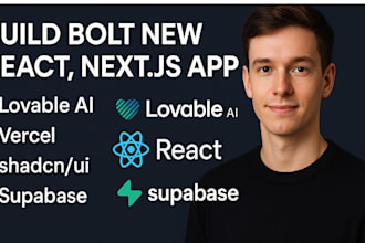 build bolt new react, next js app using lovable vo cursor ai shadcn ui suoabase