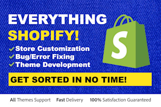 customize your shopify store and fix any bugs