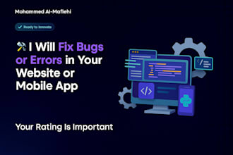 write and fix debug or errors in your website or mobile app