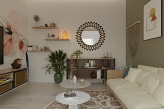 improve exist plan, boho interior style, pergola interior with pool,large window