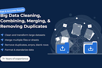 do big data cleaning, combining, merging, and removing duplicates