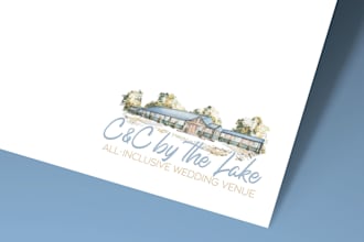 design a watercolor logo for your wedding venue or event brand