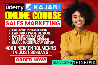 health and fitness udemy online course promotion kajabi thinkific promotion
