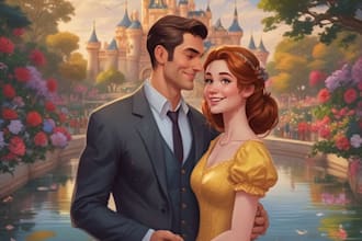 draw disney cartoon pet portrait in a cute style