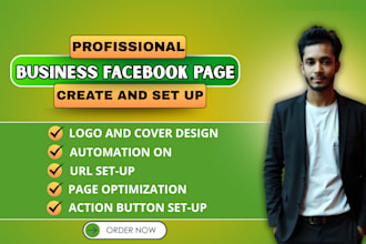 create and set up a facebook business page with logo cover image 2025