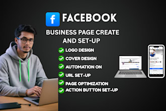 create and set up a facebook business page with logo cover image 2025