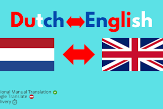 provide native dutch to english translations fast and manual
