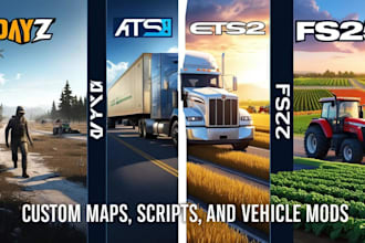 build dayz, ats,ets2,fs25,fs22 american farm stimulator map script vehicle mod