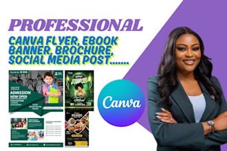 canva flyer design, banner, brochure, canva ebook design, lead magnet, workbook