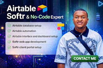 build airtable, airtable database, softr, webapp, interface and client portal
