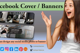 create facebook instagram cover, social media cover photo, fb ads, banner design