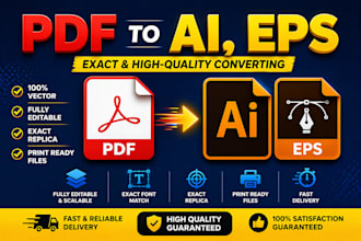 convert scanned PDF to an editable illustrator ai or eps vector file