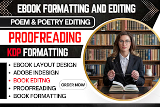 do ebook formatting kindle book formatting indesign, proofreading, book editing
