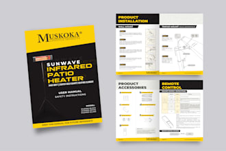 do step by step user guide instruction manual vector line art for your product
