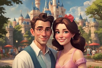 paint your cartoon portrait in disney style