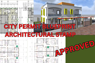 do city permit blueprints, stamped architectural plans, structural drawings, mep