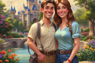 create disney pixar style cartoon portraits for you