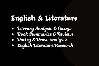 handle english and literature related tasks