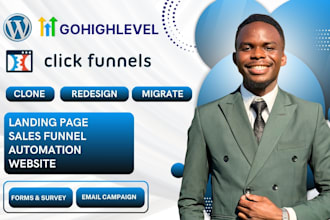 migrate, clone, redesign your website, landing page, salesfunnel to gohighlevel