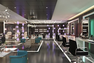 redesign 3d interior beauty centre,barbershop, salon,spa,yoga,body message centr