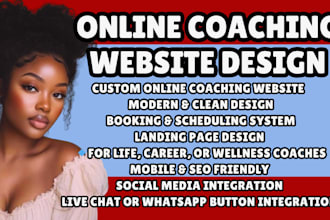 design online coaching website, life coach website, career coaching website