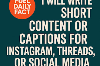 write short content or captions for instagram, threads, or social media