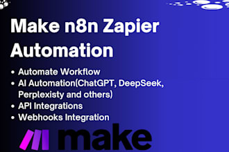automate business workflows with n8n, make com , zapier and API integrations
