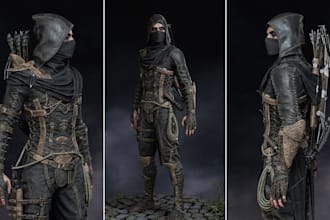 model 3d realistic character 3d game character 3d assets in blender maya