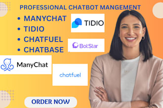 create chatbot for social media platforms using manychat,chatfuel,tidio
