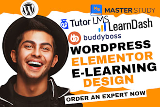 build elementor wordpress lms, learndash, buddyboss, masterstudy, tutor lms site