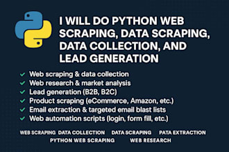 python web scraping data scraping data collection web research lead generation