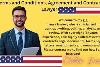 experlty write legal contracts, agreements, terms and conditions, nda
