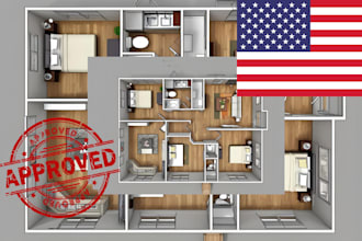drawing architectural stamp plan framing  mep for city permit, US stamp