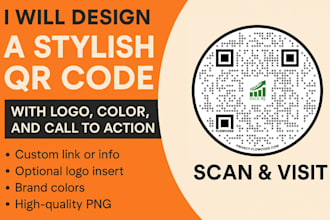 create a stylish qr code with your logo and brand colors and call to action