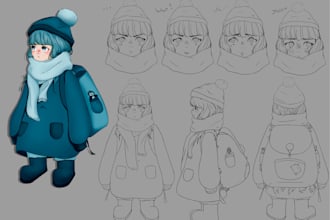 do character design and character concept art sheets