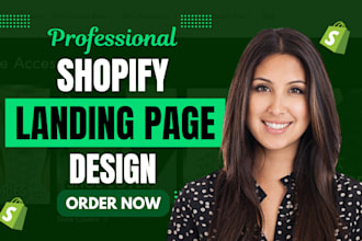 design shopify landing page or one product store using pagefly, gempages, shogun