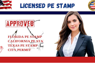 structure licensed pe stamp for city permit, florida illinios texas michigan