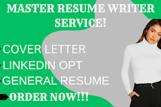 write you professional resume, cover letter, linkedin opt and federal resume