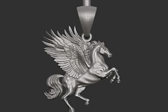 make 3d horse pendent, logo jewelry model stl file greek mythology for 3d print