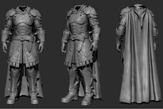 sculpt 3d cosplay model, wearable armor, helmet amor, mask model for 3d printing