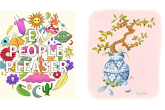 illustrate vibrant and artistic wall art for home decor
