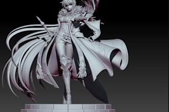 design articulated anime action figure,3d mask,fantasy stylized character,zbrush