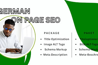 do onpage SEO german, for your wordpress website wix website jimdo website duda