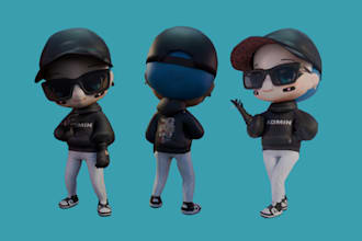 do 3d animal stylized cartoon mascot character in cute chibi furry anime style