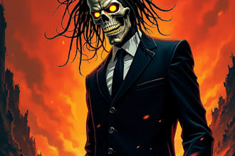 do custom scary , dark art horror tshirt design