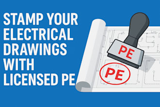 licensed pe stamp for residential commercial electrical drawings