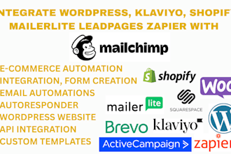 integrate wordpress, klaviyo, shopify mailerlite leadpages zapier with mailchimp